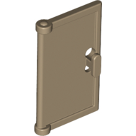 Lego Door 1 x 2 x 3 with Vertical Handle, Round Handle Holes on Back / Dark Tan