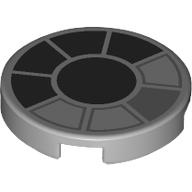 Lego Tile Round 2 x 2 with Cockpit, Black Windows print