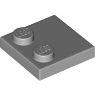 Lego Plate Special 2 x 2 with Only 2 studs / Light Bluish Gray