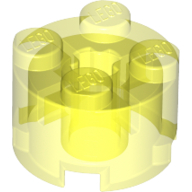 Lego Brick Round 2 x 2 with Axle Hole / Trans-Neon Green