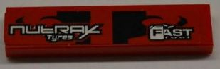 Lego Tile 1 x 4 with 'NUTRAX Tyres' and 'FAST FUEL' Pattern (Sticker) - Set 8198