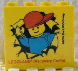 Lego Brick 2 x 4 x 3 with Legoland Discovery Centre 2010 Minifigure Breaking through Wall Pattern