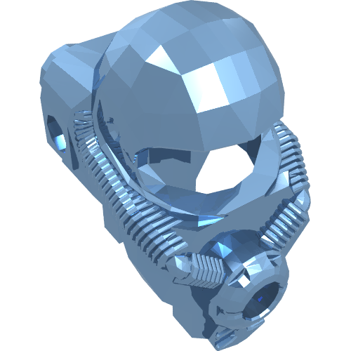 Lego Helmet - Space with 2 Rear Studs / Chrome Blue