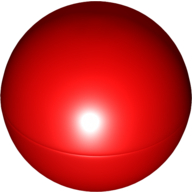 Lego Ball, Hard Plastic, 51mm (approx. 6 studs diameter) / Red