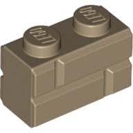 Lego Brick Special 1 x 2 with Masonry Brick Profile / Dark Tan