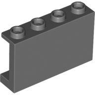 Lego Panel 1 x 4 x 2 with Side Supports - Hollow Studs / Dark Bluish Gray