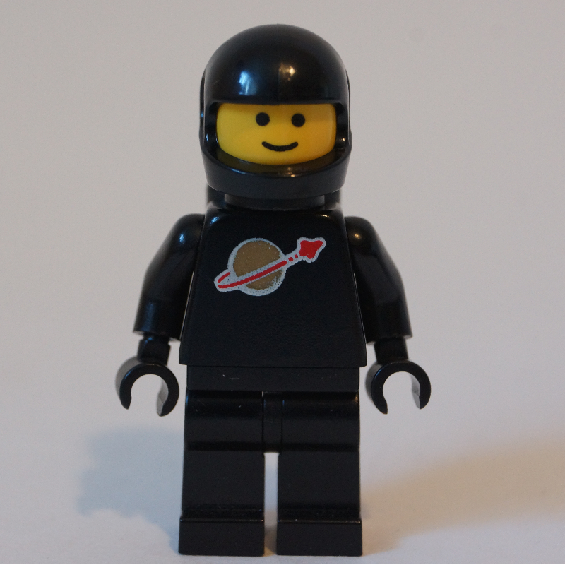 Lego Classic Spaceman, Black with Airtanks (2446 Helmet)