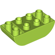 Lego Duplo Brick 2 x 4 Curved Bottom / Lime