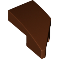 Lego Slope Curved 2 x 1 with Stud Notch Left / Reddish Brown