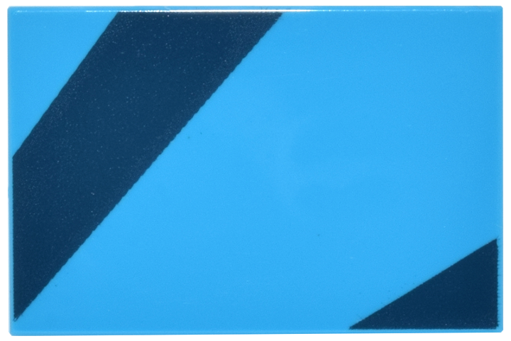 Lego Tile 2 x 3 with Dark Blue Diagonal Stripes Pattern