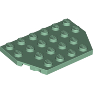 Lego Wedge Plate 4 x 6 Cut Corners / Sand Green