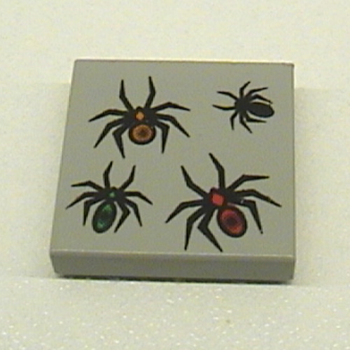 Lego Tile 2 x 2 with 4 Spiders Print