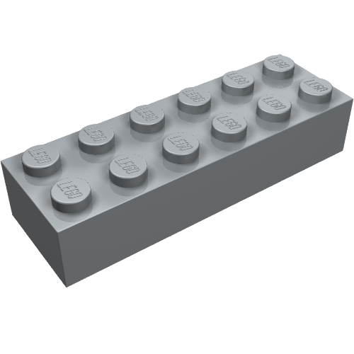 Lego Brick 2 x 6 / Pearl Light Gray