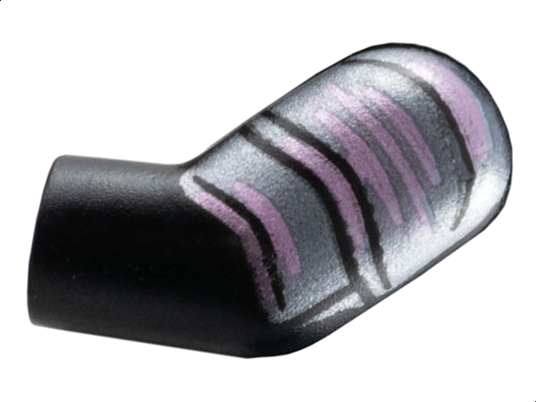 Lego Arm, Left with Dark Silver Armor with Metallic Pink Stripes Pattern / Black