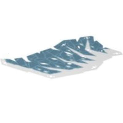 Lego Wing, Left, Medium Azure Ice Print