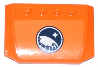 Lego Wedge 4 x 6 x 2/3 Triple Curved with Arctic Explorer Logo on Orange Background Pattern (Sticker) - Sets 60033 / 60035 / Orange