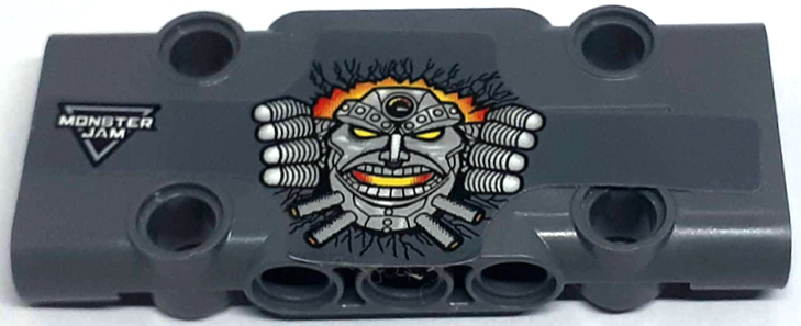 Lego Technic, Panel Plate 3 x 7 x 1 with 'MONSTER JAM' and Monster Mask Pattern Model Right Side (Sticker) - Set 42119