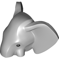 Lego Animal Body Part, Elephant Head with Pin Hole / Light Bluish Gray
