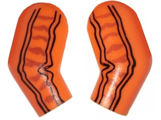 Lego Arm, (Matching Left and Right) Pair with SW Pilot Jacket Pattern / Orange