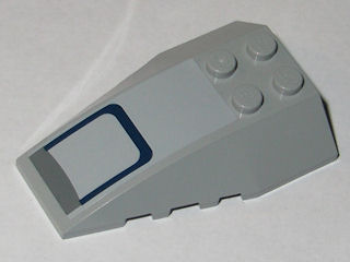 Lego Wedge 6 x 4 Triple Curved with Dark Blue Panel Pattern (Sticker) - Set 8128