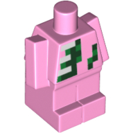 Lego Baby / Small Body, Pixelated Black, Green, and White Squares / Bright Pink