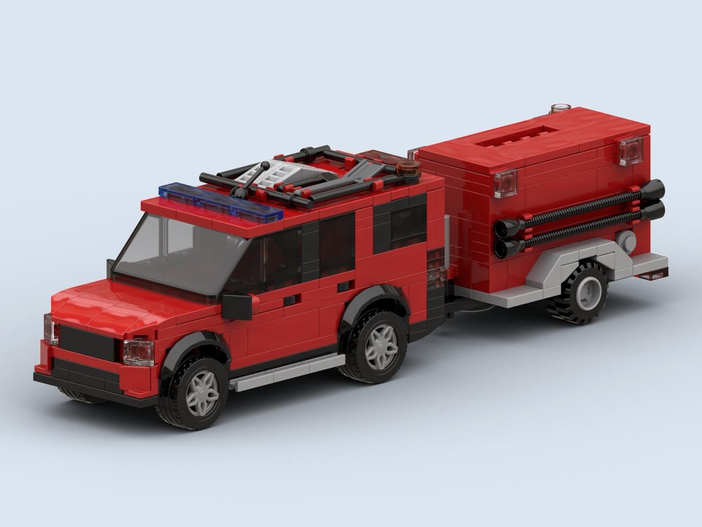 Lego Dutch Fire Off-road Vehicle with Trailer