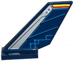 Lego Tail Shuttle with Silver Edge and Dark Blue Rudder with Circuitry Pattern on Left Side (Sticker) - Set 70315