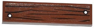 Lego Tile 1 x 4 with Wood Grain and 2 Silver Nails Pattern (Sticker) - Set 60046 / Reddish Brown