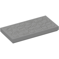 Lego Tile 2 x 4 with Cobble Stone Print