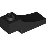 Lego Brick Curved, 3 x 1 with 1/3 Inverted Cutout / Black