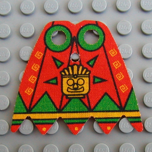 Lego Neckwear Cape, Rounded Ends and Mayan Print / Red