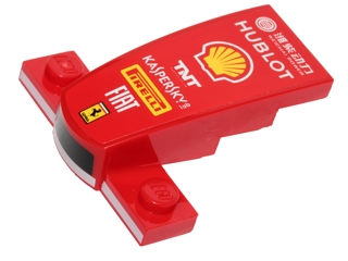 Lego Wedge 4 x 2 x 1 1/3 with 1 x 4 Base with Black and White Stripes, 'HUBLOT', Shell Logo, 'TNT', 'KASPERSKY lab', 'PIRELLI', 'FIAT' and Ferrari Logo Pattern (Sticker) - Set 40190
