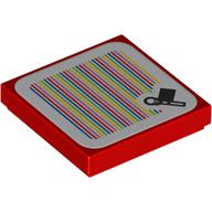 Lego Tile 2 x 2 with End Flag and Barcode Print (Sticker)