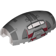 Lego Windscreen 10 x 6 x 3 Bubble Canopy Double Tapered with Square Front Cutout and Rebel Combat Frigate Print