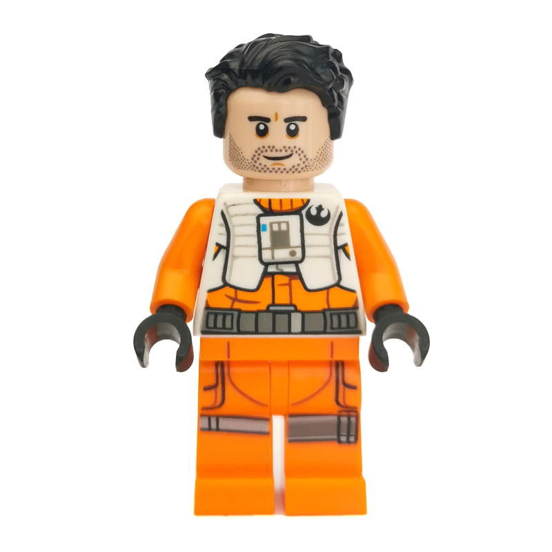 Lego Poe Dameron, White and Orange Pilot Outfit