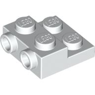Lego Plate Special 2 x 2 x 2/3 with Two Studs On Side and Two Raised [Solid Anti-stud] / White