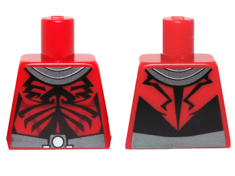 Lego Torso SW Darth Maul Chest with Gray and Silver Collar and Belt Pattern / Red