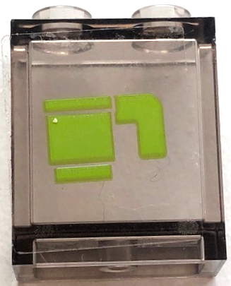 Lego Panel 1 x 2 x 2 with Side Supports - Hollow Studs with Lime Cup Pattern (Sticker) - Set 60337