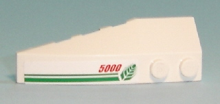 Lego Wedge 6 x 2 Right with Wheat Spike and Red '5000' Pattern (Sticker) - Set 7636