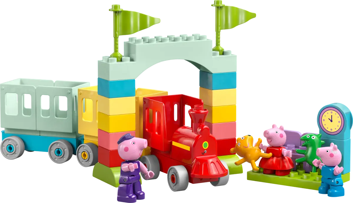 Lego Train Ride with Grandpa Pig