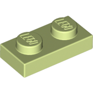 Lego Plate 1 x 2 / Yellowish Green