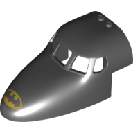 Lego Aircraft Fuselage Curved Forward 6 x 10 Top with Yellow Batman Logo