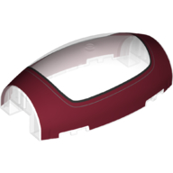 Lego Windscreen 10 x 6 x 3 Bubble Canopy Double Tapered with Square Front Cutout and Dark Red Cockpit Print