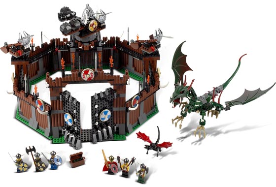 Lego Viking Fortress against the Fafnir Dragon
