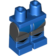Lego Hips with Black Legs and Blue Boots Pattern with Black Knees Print / Blue