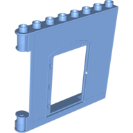 Lego Duplo Building Wall 1 x 8 x 6 with Door Opening / Medium Blue