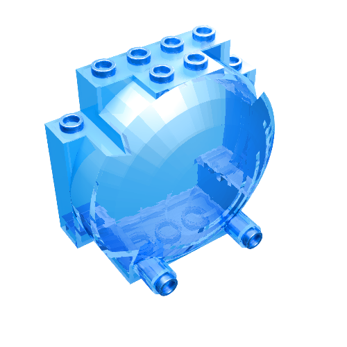 Lego Windscreen 3 x 6 x 5 Bubble with Studs on Top [Plain] / Trans-Medium Blue