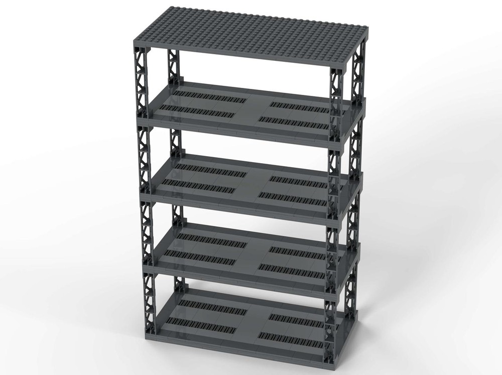 Lego Modified 4-floor stand with garage-like ground on base 16x32