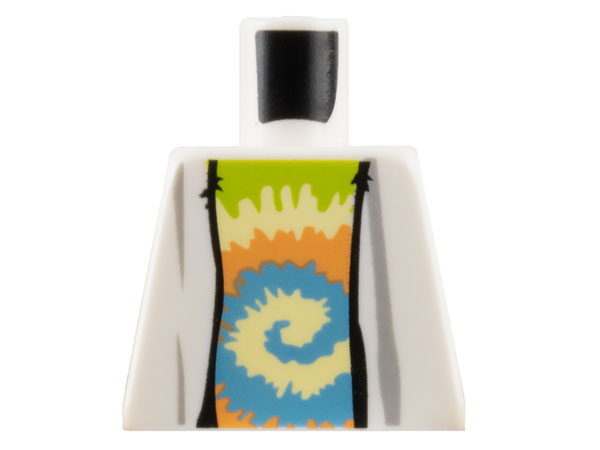 Lego Torso Robe Open over Tie Dyed Shirt Pattern / White