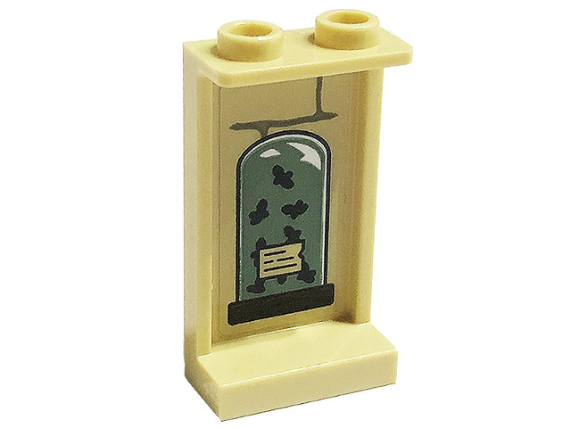 Lego Panel 1 x 2 x 3 with Side Supports - Hollow Studs with Bricks, Jar with Label and Flying Insects Pattern on Inside (Sticker) - Set 76397